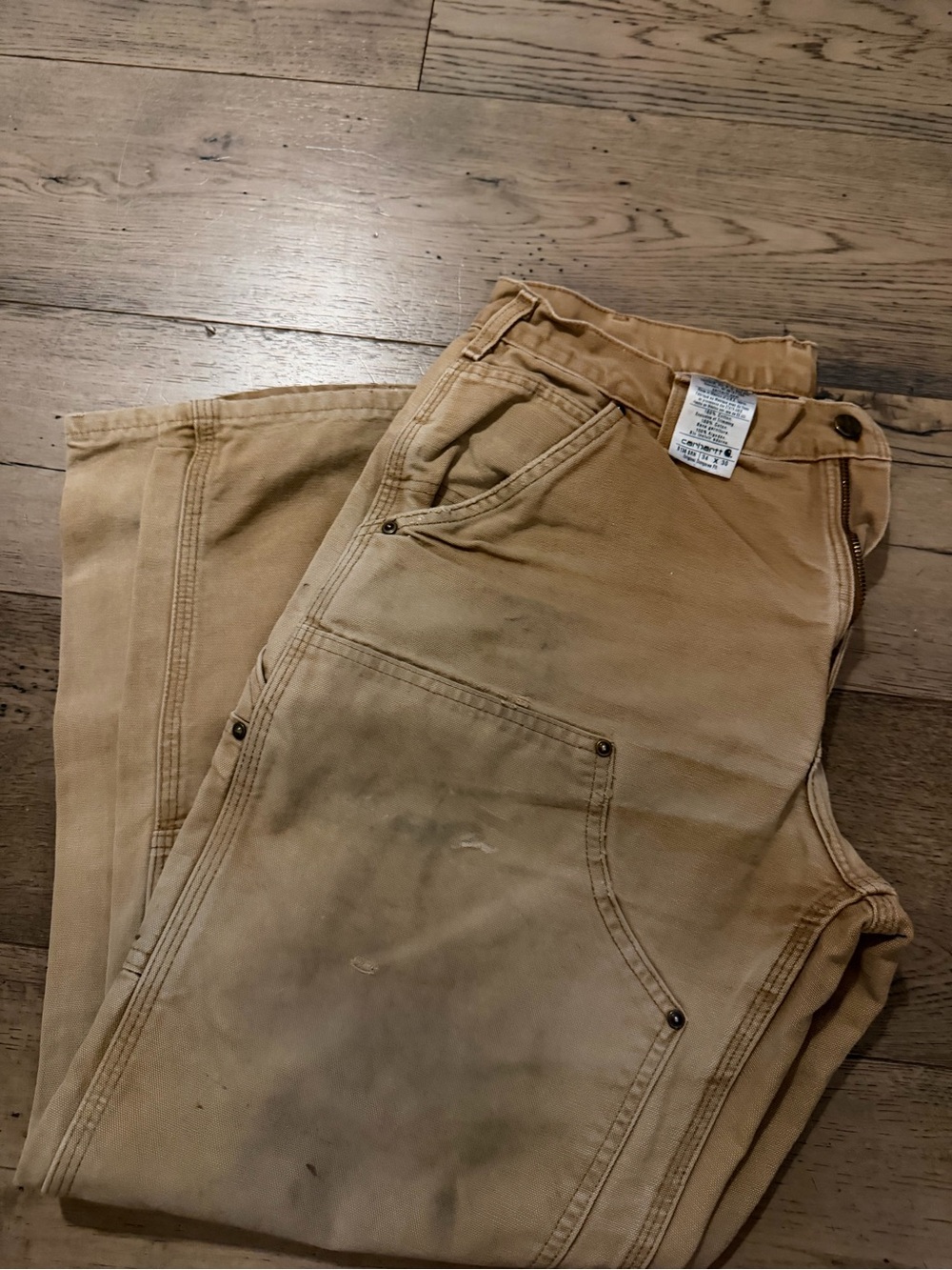 Carhartt Tan Work Chinos with Reinforced Knees - Picture 2 of 3